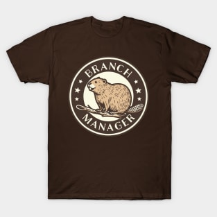 Funny Beaver Branch Manager Pun T-Shirt